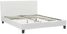 Κρεβάτι Nevil pakoworld 150x200 PU χρώμα λευκό ματ
