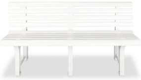 vidaXL Παγκάκι Κήπου Λευκό 145,5 εκ. Πλαστικό