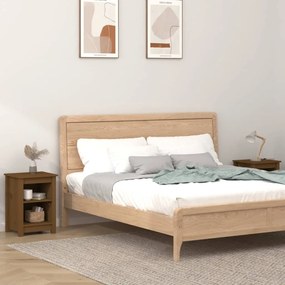 vidaXL Κομοδίνα 2 τεμ. Καφέ Μελί 40x35x55 εκ. από Μασίφ Ξύλο Πεύκου