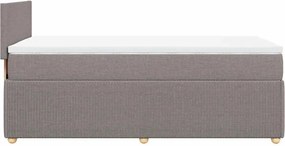 vidaXL Κρεβάτι Boxspring με Στρώμα Taupe 90x190 εκ.Υφασμάτινο