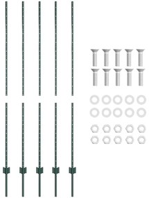 vidaXL Πό posts φράχτη 10 pcs Πράσινο 160 cm Ατσάλι