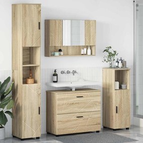vidaXL Σετ Επίπλων Μπάνιου με ράφι 4 pcs Sonoma Δρυς 30 x 35 x 192 εκ.