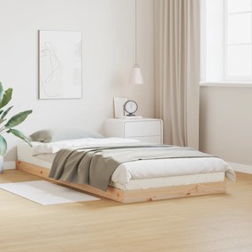 vidaXL Κρεβάτι Δαπέδου Λευκό 100x220 εκ. Μασίφ Ξύλο Πευκό