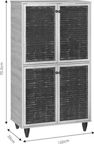 Παπουτσοθήκη-ντουλάπι Ronan pakoworld χρώμα φυσικό 70.5x35x122εκ