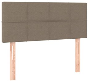 vidaXL Κρεβάτι Boxspring με Στρώμα &amp; LED Taupe 80x200 εκ. Υφασμάτινο