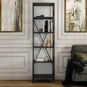 Βιβλιοθήκη Ανθρακί / Μαύρο PRIBE 50x30x180