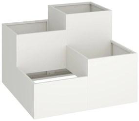 vidaXL Κήπος Γλάστρα 100x100x60 εκ. Λευκό Ατσάλι
