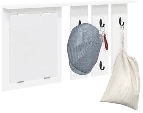 vidaXL Τοίχου Κρεμάστρα Λευκό 85 x 10 x 45 εκ. Επεξεργασμένο ξύλο