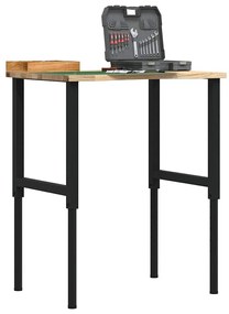 πάγκος εργασίας vidaXL 80x60x(71,5-98) cm Μασίφ Ξύλο Δρυς