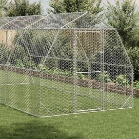 vidaXL Τρέξιμο για κοτόπουλα 2,5x6x2,25 μ. από Γαλβ. Χάλυβα