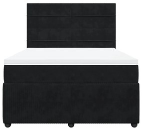 vidaXL Κρεβάτι Boxspring με Στρώμα Μαύρο 160x200 εκ. Βελούδινο