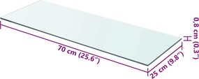 vidaXL Ράφια Πάνελ 2 τεμ. Διάφανα 70 x 25 εκ. Γυάλινα