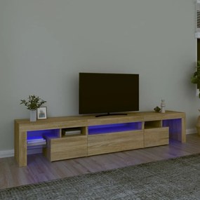 Έπιπλο Τηλεόρασης με LED Sonoma Δρυς 215x36,5x40 εκ. - Καφέ