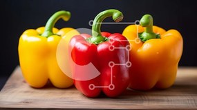 Σετ των 2 Intra Συλλεκτικό Ξύλινο Παζλ Plywood 4mm - Πολύχρωμες πιπεριές σε ξύλινο ξύλο κοπής Σε Ξύλινο Κουτί - Διαστάσεις: 10x10 cm – 25 κομμάτια