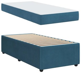 vidaXL Σκελετός κρεβατιού με στρώμα Άλλο Μπλε 80 x 200 cm Βελούδο