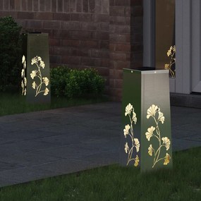 vidaXL Ηλιακό LED Φως Δρόμου 2 pcs Θερμό λευκό 18 x 18 x 50 εκ.