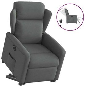Πολυθρόνα Ηλεκ. Ανακλινόμενη Ανύψωση Σκ. Γκρι Υφασμάτινη