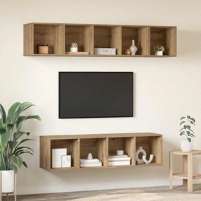 vidaXL Σετ επίπλου τηλεόρασης 4 pcs Artisan Oak Επεξεργασμένο ξύλο