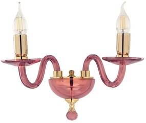 Φωτιστικό Τοίχου - Απλίκα Pagan AP.PAGAN/2-RUB Ruby Ondaluce Metal, Glass