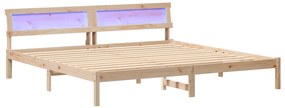 vidaXL Σκελετός Κρεβατιού Καφέ 180 x 200 cm Μασίφ ξύλο πεύκου