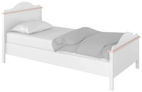 Κρεβάτι Fresno B105, 211x102x86cm, 58 kg, Ανοιχτό ροζ, Άσπρο, Πλαστικοποιημένη μοριοσανίδα, Τάβλες για Κρεβάτι, Στρώμα: Ναι, 90x200, Μονόκλινο