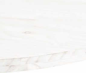 vidaXL Επιφάνεια Τραπεζιού Οβάλ Λευκή 90x45x2,5 εκ. Μασίφ Ξύλο Πεύκου