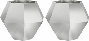 vidaXL Γλάστρα 2 pcs Ασημί 75 x 75 x 60 εκ Επικαλυμμένος Χάλυβας