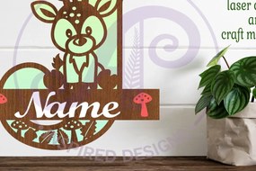 Intra απο ξύλο plywood Χρώμα wenge 3mm-4mm πάχος - Μονόγραμμα με κεφαλαίο ελάφι Επιστολή J Δίασταση 30x20 cm INTRAFABR-118960683