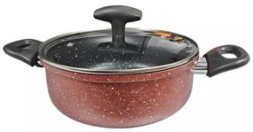 Κατσαρόλα Rosberg R51318G26, 26 cm, 5,4 l., μαρμάρινη επίστρωση, Induction, Bordeaux melange