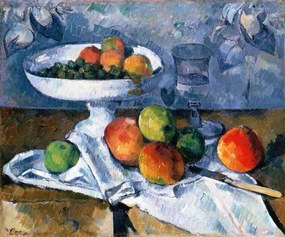 Paul Cezanne - Εκτύπωση έργου τέχνης Still Life with Fruit Dish, 1879-80, (40 x 35 cm)