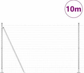 vidaXL Τεντώτο με στήριγμα Ασημί 1,4 x 10 m Ατσάλι