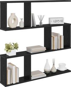 vidaXL Ράφι Τοίχου Μαύρη Δρυς 80 x 12 x 79,5 εκ Επεξεργασμένο Ξύλο