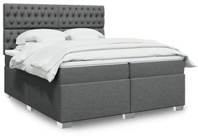 ΚΡΕΒΑΤΙ BOXSPRING ΜΕ ΣΤΡΩΜΑ ΣΚΟΥΡΟ ΓΚΡΙ 200X200 ΕΚ. ΥΦΑΣΜΑΤΙΝΟ 3292903