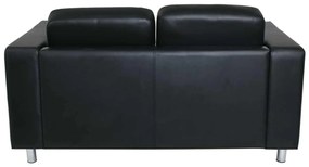 Καναπές 2 Θέσεων Alamo PU Μαύρο 145x85x82cm