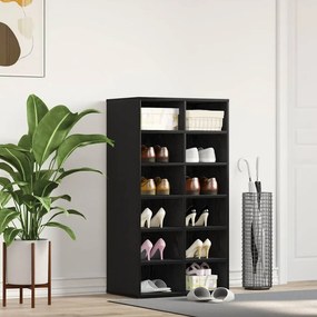 vidaXL Παπουτσοθήκη Μαύρη Δρυς 54 x 34 x 100,5 εκ. από Τεχνητό Ξύλο