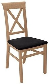 Καρέκλα Boston AM121, Μαύρο, Sibu χρυσό πεύκο, 95x45x50cm, 8 kg, Ταπισερί, Ξύλινα, Ξύλο | Epipla1.gr