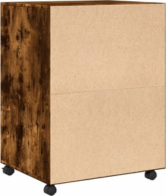 vidaXL Ντουλάπι Με Ροδάκια Καπνιστή Δρυς 60x48x81 εκ. Επεξ. Ξύλο