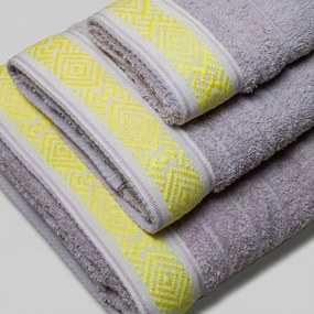 Πετσέτες Μπάνιου (Σετ 3τμχ) White Fabric Harlie Pink 600gsm