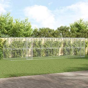 vidaXL Κλουβί Σκύλου με αποθήκευση 4 pcs Ασημί 8 x 2 x 2 m Ατσάλι