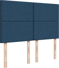 vidaXL Κρεβάτι Boxspring με Στρώμα Μπλε 140x200 εκ. Υφασμάτινο