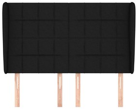 Κεφαλάρι με Πτερύγια Μαύρο 147x23x118/128 εκ. Υφασμάτινο 3117956