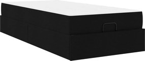 vidaXL Σκελετός κρεβατιού με στρώμα 2 pcs Μαύρο ύφασμα