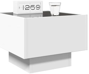 vidaXL Κομοδίνο Άπειρο Φως LED Λευκό 40x40x30 εκ.