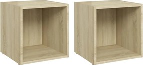 vidaXL Έπιπλα Τηλεόρασης 2 τεμ. Sonoma Δρυς 37x35x37 εκ. Επεξ. Ξύλο