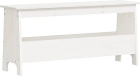 vidaXL Παγκάκι Χολ Λευκό 100 x 28 x 45 εκ. από Μασίφ Ξύλο Πεύκου
