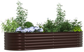 vidaXL Ψηλό κρεβάτι κήπου Καφέ 240x80x44 εκ. Γαλβανισμένο Ατσάλι