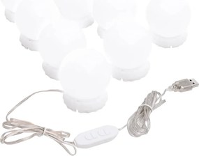 vidaXL Φωτιστικά Καθρέφτη με 8 LED Λάμπες Θερμό και Ψυχρό Λευκό