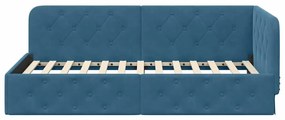 vidaXL Κρεβάτι Γωνίας Μπλε 100 x 200 cm Βελούδο