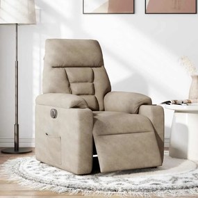 vidaXL Πολυθρόνα Ηλεκτρική Ανακλινόμενη Taupe Ύφασμα Μικροϊνών