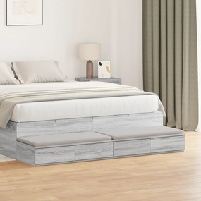 vidaXL Συρτάρια Κρεβατιού Γκρι Sonoma 135x36,5x16,5 εκ Ξύλο Μηχανής